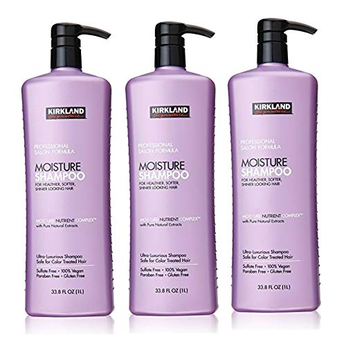 Kirkland Signature Professional Salon Formula Moisture Shampoo, 33.8 Fl. Oz. (Pack of 3, Total 101.4 Fl.Oz,Each 33.8 Fl.Oz.)